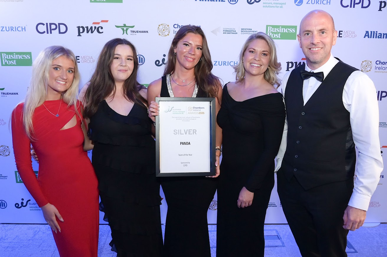 The Panda team with our Silver certificate